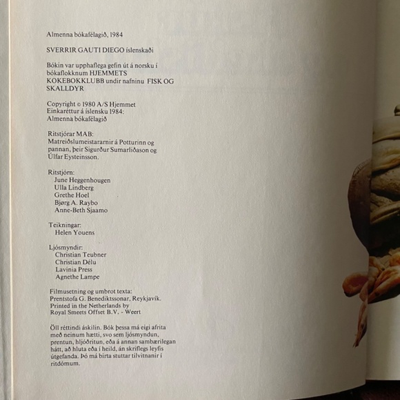 Icelandic Language Recipe Book / Fiskur og skelfiskur - Fish & shellfish - Picture 4 of 5